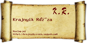 Krajnyik Róza névjegykártya